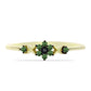 Anillo de Plata Bañada en Oro con Diamante Verde