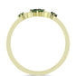 Anillo de Plata Bañada en Oro con Diamante Verde