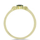 Anillo de Plata Bañada en Oro con Diamante Verde