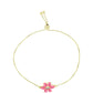 Pulsera de Plata Bañada en Oro con Ópalo Rosa Etíope de Lega Dembi y Topacio Blanco