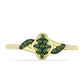 Anillo de Plata Bañada en Oro con Diamante Verde