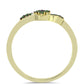 Anillo de Plata Bañada en Oro con Diamante Verde