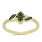 Anillo de Plata Bañada en Oro con Diamante Verde