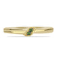 Anillo de Plata Bañada en Oro con Diamante Verde
