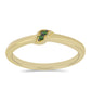 Anillo de Plata Bañada en Oro con Diamante Verde