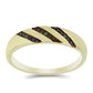 Anillo de Plata Bañada en Oro con Diamante Verde