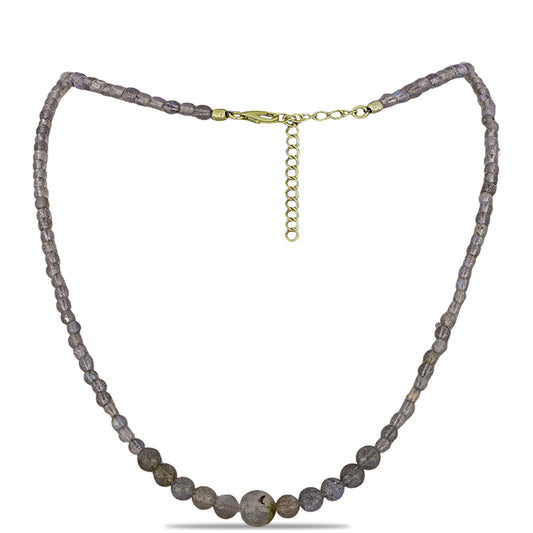 Collar de Plata Bañada en Oro con Labradorita