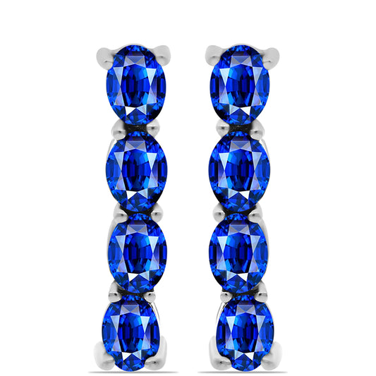 Pendientes de Plata con Zafiro Azul Australiano