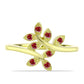 Anillo de Plata Bañada en Oro con Majestuosa moisanita roja
