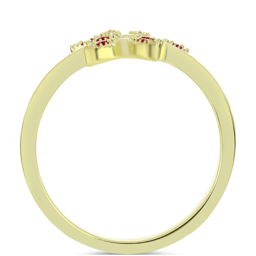 Anillo de Plata Bañada en Oro con Majestuosa moisanita roja 2 