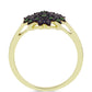 Anillo de Plata Bañada en Oro con Diamante Verde