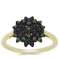 Anillo de Plata Bañada en Oro con Diamante Verde