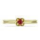 Anillo de Plata Bañada en Oro con Majestuosa moisanita roja