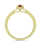 Anillo de Plata Bañada en Oro con Majestuosa moisanita roja