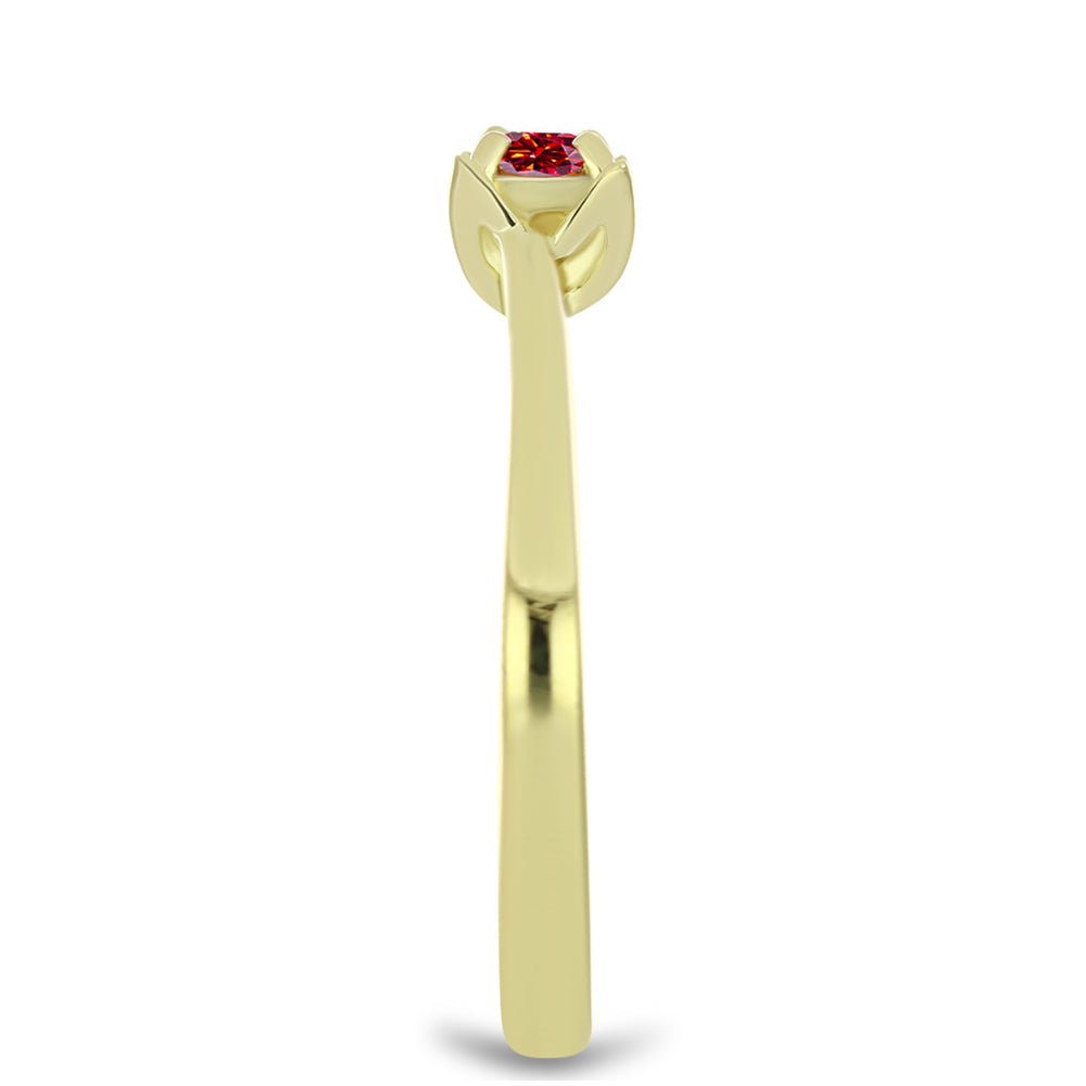 Anillo de Plata Bañada en Oro con Majestuosa moisanita roja 4 