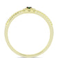 Anillo de Plata Bañada en Oro con Diamante Verde