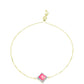Pulsera de Plata Bañada en Oro con Ópalo Rosa Etíope de Lega Dembi y Topacio Blanco