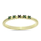 Anillo de Plata Bañada en Oro con Diamante Verde