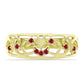 Anillo de Plata Bañada en Oro con Majestuosa moisanita roja