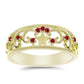 Anillo de Plata Bañada en Oro con Majestuosa moisanita roja