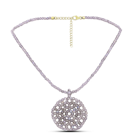 Collar de Plata Bañada en Oro con Labradorita