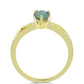 Anillo de Plata Bañada en Oro con Labradorita