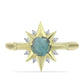 Anillo de Plata Bañada en Oro con Labradorita y Topacio Blanco