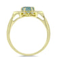 Anillo de Plata Bañada en Oro con Labradorita y Topacio Blanco