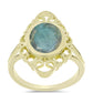 Anillo de Plata Bañada en Oro con Labradorita