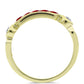 Anillo de Plata Bañada en Oro con Majestuosa moisanita roja y Topacio Blanco