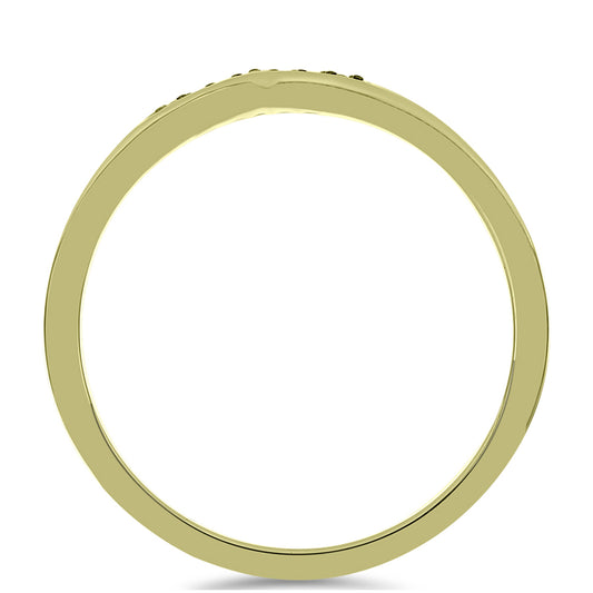 Anillo de Plata Bañada en Oro con Diamante Verde