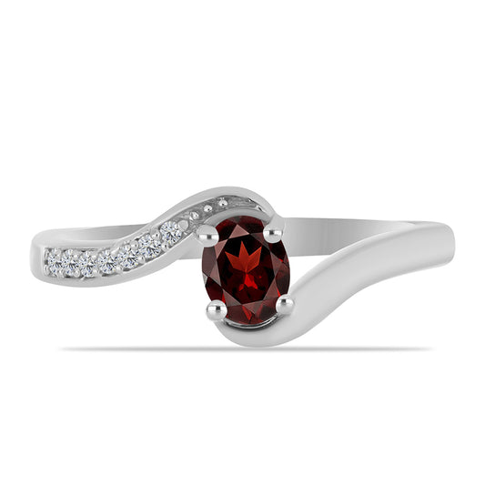 Anillo de Plata con Granate Barton y Topacio Blanco