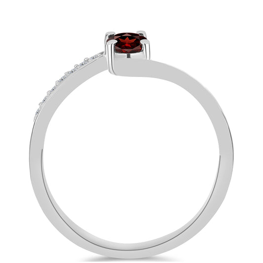 Anillo de Plata con Granate Barton y Topacio Blanco