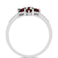Anillo de Plata con Granate Barton y Topacio Blanco