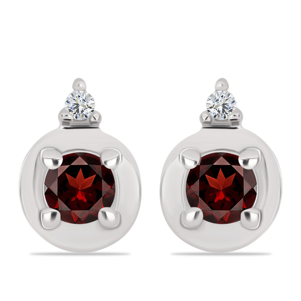 Pendientes de Plata con Granate Barton y Topacio Blanco 1 