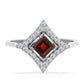 Anillo de Plata con Granate Barton y Topacio Blanco