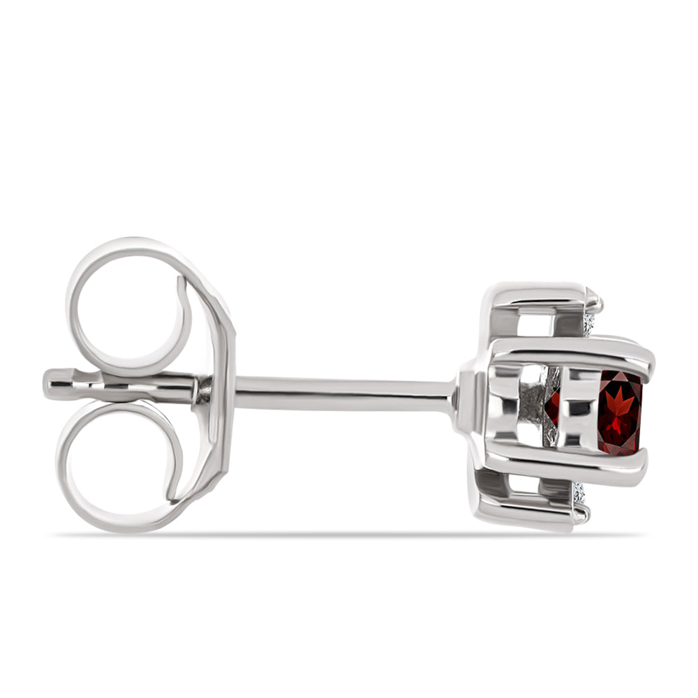 Pendientes de Plata con Granate Barton y Topacio Blanco 2 