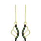 Pendientes de Plata Bañada en Oro con Diamante Verde