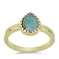 Anillo de Plata Bañada en Oro con Labradorita