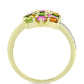Anillo de Plata Bañada en Oro con Chakra Turmalina y Topacio Blanco