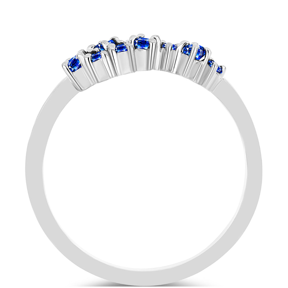 Anillo de Plata con Zafiro Azul Australiano y Topacio Blanco 2 