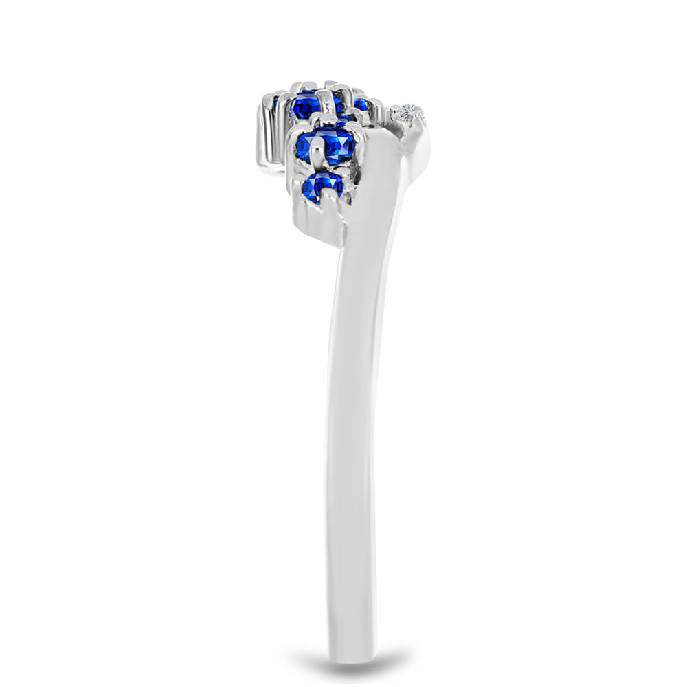 Anillo de Plata con Zafiro Azul Australiano y Topacio Blanco 4 