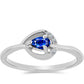 Anillo de Plata con Zafiro Azul Australiano y Topacio Blanco
