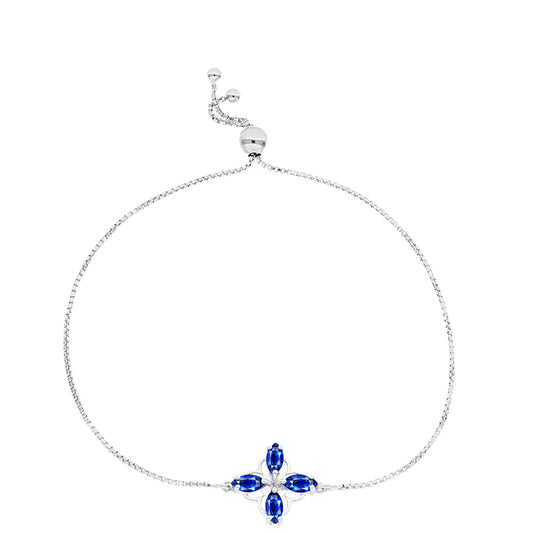 Pulsera de Plata con Zafiro Azul Australiano y Topacio Blanco