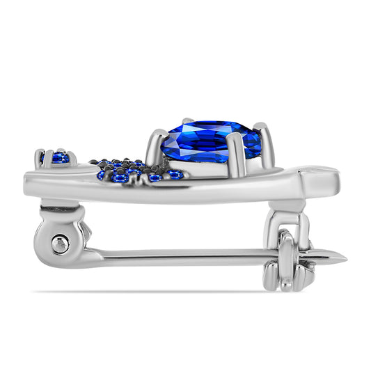 Broche de Plata con Zafiro Azul Australiano