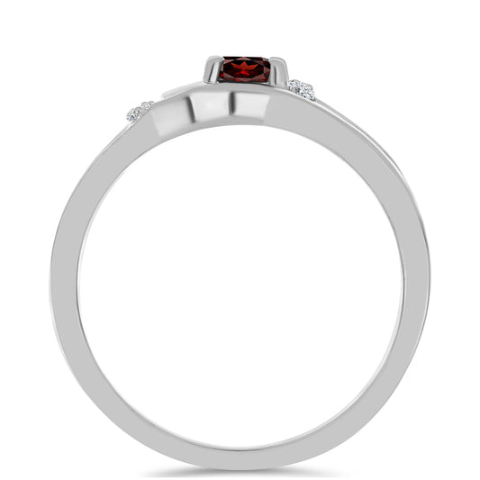 Anillo de Plata con Granate Barton y Topacio Blanco