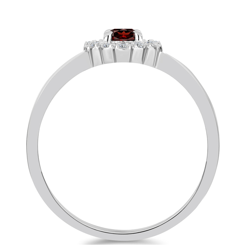 Anillo de Plata con Granate Barton y Topacio Blanco 2 