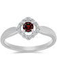 Anillo de Plata con Granate Barton y Topacio Blanco