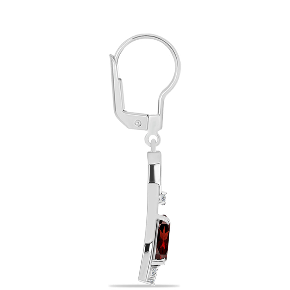 Pendientes de Plata con Granate Barton y Topacio Blanco 2 