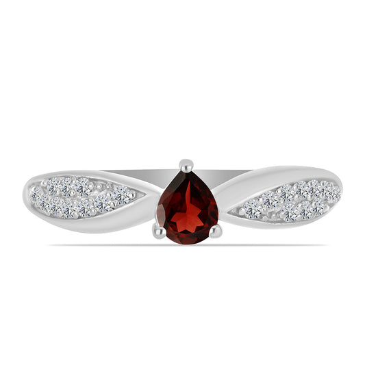 Anillo de Plata con Granate Barton y Topacio Blanco